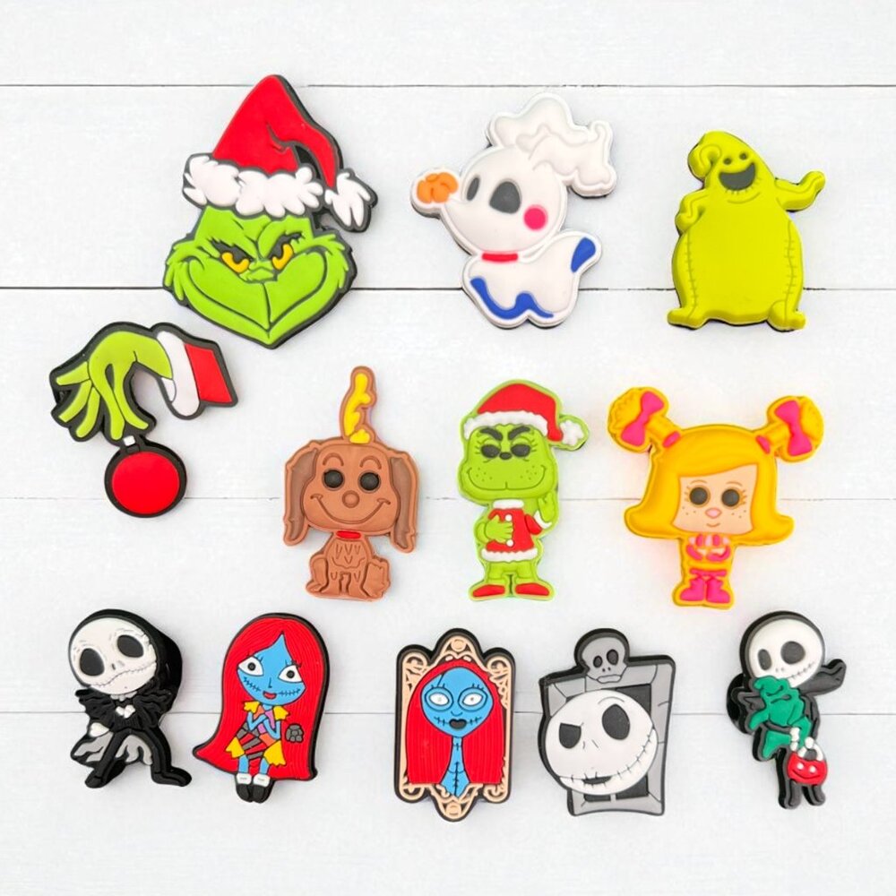 Set of 12pcs Jack Skellington Nightmare Christmas Grinch Shoe Charms Set - Picture 1 of 3